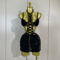 Sexy Black Halter Neck Perspective Hollow Mini Dresses 2026 Women Summer Backless Nightclub Party Evening Club Performance Dress