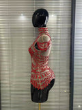 Sparkly Rhinestones Bodysuit Women Sexy Mesh Transparent Party Leotard Performance Costume  Singer Show Stage Wear