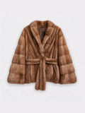 Multi Color Faux Fur Wide Lapel Belted Wrap Jacket Trendy Luxury Long Sleeve Soft Plush Winter Party Daily Office Outerwear 2026