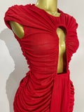Women Sexy Sleeveless O-Neck Hollow Out Mesh Bodycon Long Dress Fashion Show Celebrate Celebrity Evening Birthday Party Dress
