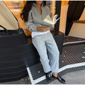 Women Solid Turtleneck Cable Knit Sweater Wide Pants 2 Piece Set Long Sleeve Half Zip Pullover 2026 Casual Loungewear Suit
