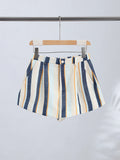 Boho Colorful Stripe Midi Skirt Set Turn Down Collar Single Breasted Long Sleeve Shirt Fitted Waist Flowy Women Skirts Outfits