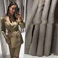 Elegant Blazer Jacket Pant Set Women Slim Fit Solid Lapel Double Breasted Coat Wide Leg Pant 2026 Spring Lady Commute Outfit New