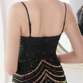 Elegant Women Short Evening Dress Sexy Straps Sequin Slim Bodycon Party Dresses Black Gold Female Vestidos De Soiree