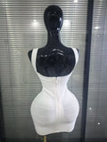 Winered White Women Sleeveless Sexy O-Neck Bodycon Mini Bandage Dress Birthday Party Celebrate Evening Clothing