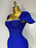 Celebrity Elegant Bandage Long Party Dress 2025 Women Sexy Square Collar Stretch Evening Prom Gown Club Luxury Birthday Dresses