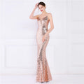 Women Spaghetti Strap Party Maxi Dress Sexy V Neck Evening Green Sequin Dress Elegant Long Prom Dress Vestido Longo