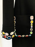 2026 New Sparkling Luxury Colored Diamonds Stand Collar Design Mini Dress Women'S Long Sleeved Fashion Elegant Vestidos