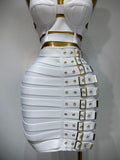 Women Sexy Cut Out Mini Bodycon Bandage Skirt Two Piece Set 2025 Celebrity High Streeet Evening Birthday Club Party Outfits