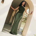 Solid Slimming Dresses for Women Slanted Collar Sleeveless High Waist Temperament Dress Female Fashion