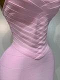 Women Sexy Backless Pink Orange Bodycon Mini Bandage Dress Simple Elegant Evening Party Luxury Birthday Nightclub Prom Dress