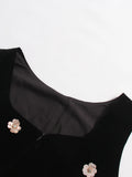 Hit Color Hollow Out Dresses for Women Round Neck Sleeveless High Waist Spliced Mesh Long Dress Female