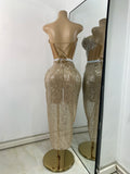 Sparkly Sequins Strapless Top Long Skirt Sets Nightclub Performance Nightclub Women's Outfit Two Pieces Stage Dress