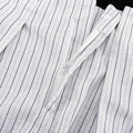 Striped Two Piece Set for Women V Neck Long Sleeve Spliced Button Coat High Waist Shorts Chic Sets Female
