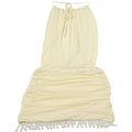 Mesh Mini Dress Women Lace-Up Halter Sexy Backless Pearl Tassel Club Party Ruched Elegant Outfits