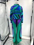 Printing Two Piece Set for Women Lapel Long Sleeve Short Shirt Mid Waist Satin Wide Leg Pant Fashion Suit Female