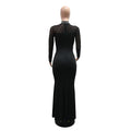 Elegant Luxury Wedding Mesh See Through Patchwork Prom Formal Long Dress Woman Sexy Black Rhinestone Birthday Evening Robe