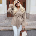 Fox Fur Woolen Coats Women's Short Coat Office Lady Removable Elegant Double-sided Wool Overcoat 2026 New Cardigan Jacket