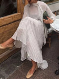 Solid Spliced Print Two Piece Set Female Turtleneck Long Sleeve Top French Commute Women's Skirt Sets Fashion New