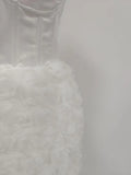 Solid Spliced Appliques Slimming Mini Dresses for Women Strapless Sleeveless High Waist Dress Female