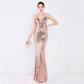 Women Spaghetti Strap Party Maxi Dress Sexy V Neck Evening Green Sequin Dress Elegant Long Prom Dress Vestido Longo