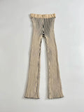 Striped Loose Two Piece Set for Women O Neck Sleeveless Top High Waist Wide Leg Pants Casual Sets Female Sumemr New