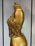 Sparkly Slver Rhinestone Sequins Mesh See Through Top Women Sexy Nightclub Evening Party Backless Spicy Girl Stage Outfit