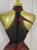 Sparkly Diamond Sexy Mesh Stretch Bodysuits Women Evening Nightclub Bar Party Show Gogo Dancer Clothing Stage Costume
