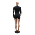 Women One Piece Outfits Bodycon Romper Jumpsuit Sexy Long Sleeve Skinny Club Party Rhinestones Romper Crystal Playsuits