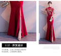 Red Traditional Chinese Style Bride Wedding Dresses Embroidery Cheongsam Gown Robe Party Evening Dress Marry Vestido