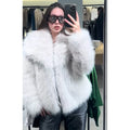 Fashion Women Solid Lapel Faux Fur Coat Long Sleeve Fluffy Loose Short Cardigan Jacket Winter Lady Thicken Warm Outwear