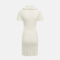 High Waist Ruffled Mini Dresses For Women Summer Short Sleeve Knitted Slim Fit Dress Women's Vintage Dress Woman Elegant