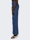 Fashion Women Jeans High Waist Heart Connectivity Contrast Color Hollow Out Straight Denim Pants 2024 New