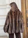 Women Brown Faux Fur Long Sleeve Jacket High Stand Collar Batwing Sleeve Warm Outfit Winter Lady New Highstreet Outerwear 2026