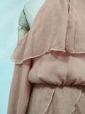 Off The Shoulder Short Dress Female Stand Collar Long Sleeve Ruched Waist Ruffles Dresses for Elegant Retro Date