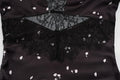 Satin Lace Patchwork Print Dress Women Black V-neck Short Sleeves High Waist Long Dresses Lady Hollow Out Daily Party Vestidos
