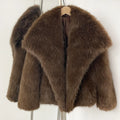 Women Fur Coat Women 2026 Plush White Bomber Jacket Solid Crop Long Sleeve Jacket Warm Winter Coats Female Casual Fur