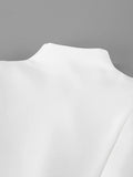Elegant Asymmetric Women Jackets Stand Collar Long Sleeve Luxury Fit Jacket for Weekend Social Gathering Fashion