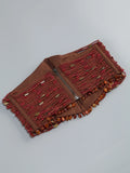 Women Brown Beaded Corset Design Maxi Dress V Neck Long Sleeves Waist Cinching Slim Dresses Fashion Evening Party Gowns