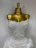 Elegant Sexy Off The Shoulder white Mini Bandage Dress For Women Blackless Evening Party Cocktail Prom Gowns Birthday Dress