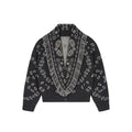 Printed Women Outerwear Tassel V Neck Knit Cardigan Cropped Knit Sweater Loose Drop Shoulder Cut Daily Fashion Wear 2026 Autumn