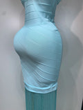 Women Sleeveless Sexy V-neck Tassel Bodycon Bandage Dress Celebrity Elegant Evening Party High Quality Club Birthday Dress