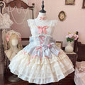 Olivegirl 2026 Kawaii Lolita Dress Women Fashion Design Slim Sling Bow Lovely Princess Dresses Sweet Lace Patchwork Pink Girl