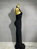 Women Halter Neck Sexy Cut Out Backless Bandage Long Dress Celebrity Elegant Evening Party Luxury Birthday Nightclub Dress