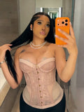 Strapless Tank Top Women Elegant Single-Breasted Stylish Wild Hottie Stretch Vacation Clubwear Sexy Summer Trend Vest