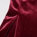 Solid Patchwork Diamonds Designer Dresses For Women Round Neck Splicing Gloves High Waist Mini Chic Dress Female