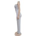 Women's Elegant Button Strapless Sleeveless Irregular Jumpsuits One Piece Metal Button Decor Overalls Outfit Night Clubwear