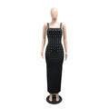 Diamonds Rhinestone Spaghetti Strap Evening Dresses Woman Elegant Cocktail Nightclub Party Prom Long Female Vestidos