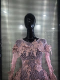 Women Sparkly Diamond Embroidery Long Sleeves Mesh Stretch Jumpsuit Evening Birthday Party Bar Nightclub Sexy Stage Show Wear