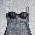Black Foil Color Women Sexy Strapless Bodycon Bandage Dress Fashion Celebrate Evening Party Birthday Photo Shoot Dress